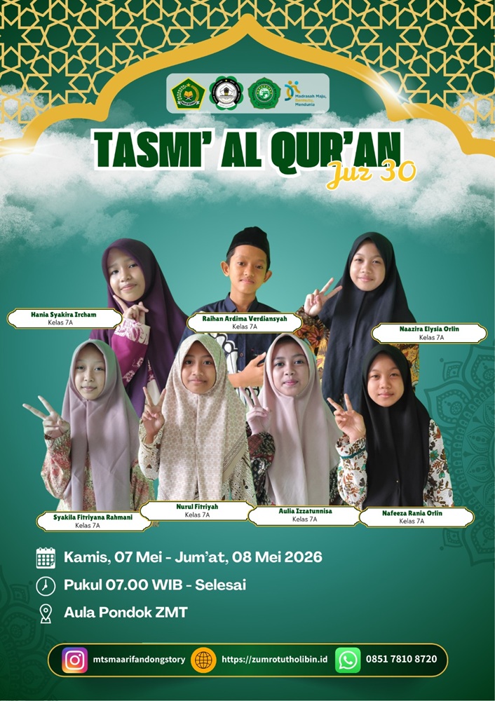 [LIVE] Tasmi’ Juz 30 Siswa MTs Ma’arif Andong di Aula Ponpes Zumrotut Tholibin